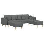 vidaXL Stoffen Sofa met kussen Donkergrijs 208 cm Stof, Huis en Inrichting, Verzenden, Nieuw