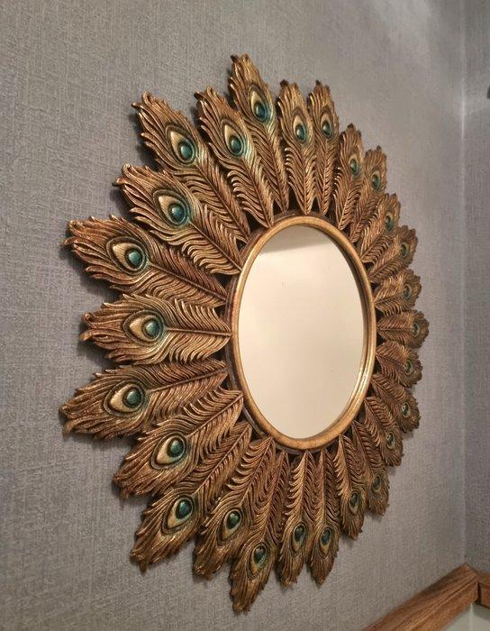Wandspiegel - Glas, peacock, Antiek en Kunst, Kunst | Designobjecten