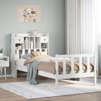 vidaXL Bed met boekenkast zonder matras grenenhout wit, Huis en Inrichting, Verzenden, Nieuw