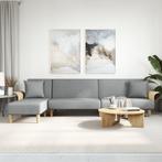 vidaXL Slaapbank L-vormig 279x140x70 cm stof lichtgrijs, Huis en Inrichting, Zetels | Zetels, Verzenden, Nieuw