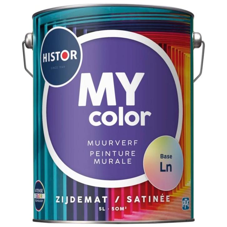Histor MY color Muurverf Zijdemat RAL 9016 | Verkeerswit 5L, Doe-het-zelf en Bouw, Verf, Beits en Lak, Nieuw, Verzenden