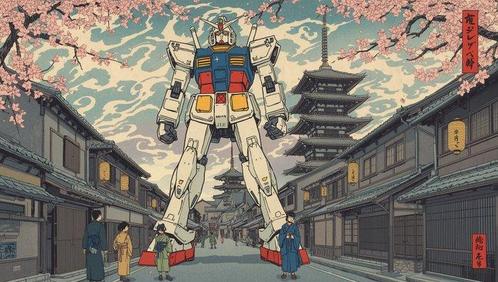 Sato Hageshi - The Mecha Shogun – Gundam - Pop Art - Giclee, Games en Spelcomputers, Spelcomputers | Overige Accessoires