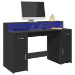 vidaXL Bureau met LED-verlichting 140x55x91 cm bewerkt hout, Huis en Inrichting, Bureaus, Verzenden, Nieuw