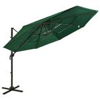 vidaXL Parasol 4-laags met aluminium paal 3x3 m groen, Jardin & Terrasse, Verzenden