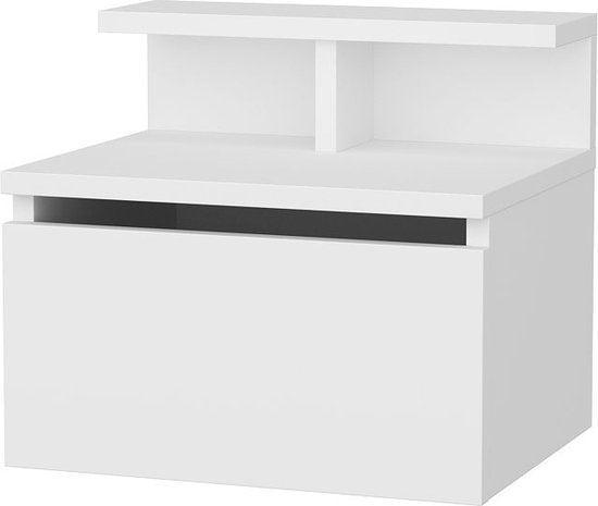 2dekans | Asir - Nachtkastje - Wit - 35 x 39,8 x 31,9 cm, Huis en Inrichting, Slaapkamer | Nachtkastjes, Ophalen of Verzenden