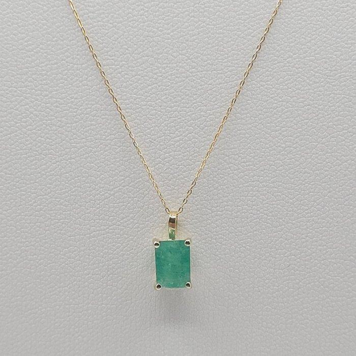 Zonder minimumprijs - Hanger - 18 karaat Geel goud Smaragd, Handtassen en Accessoires, Antieke sieraden