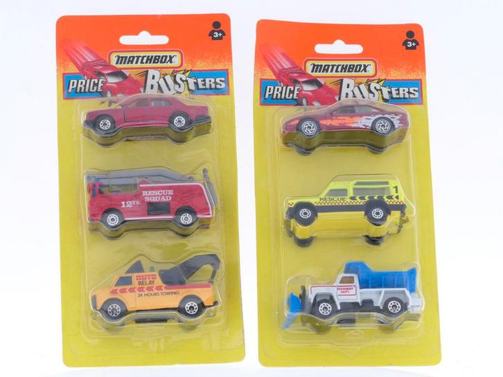 Schaal 1:60 Matchbox 11894.20 set van 6 autos #6974, Hobby en Vrije tijd, Modelauto's | Overige schalen, Gebruikt, Ophalen of Verzenden