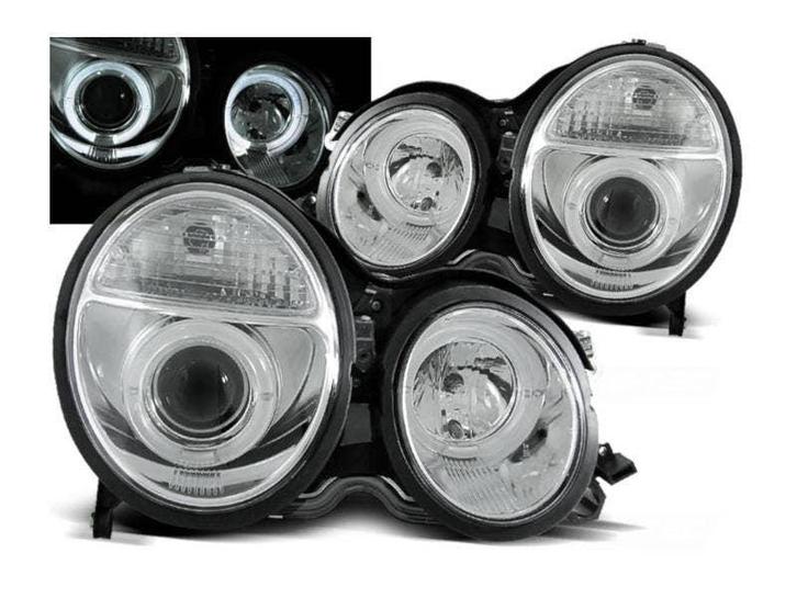 Angel Eyes koplampen Chrome geschikt voor Mercedes W210, Auto-onderdelen, Verlichting, Nieuw, Mercedes-Benz, Verzenden