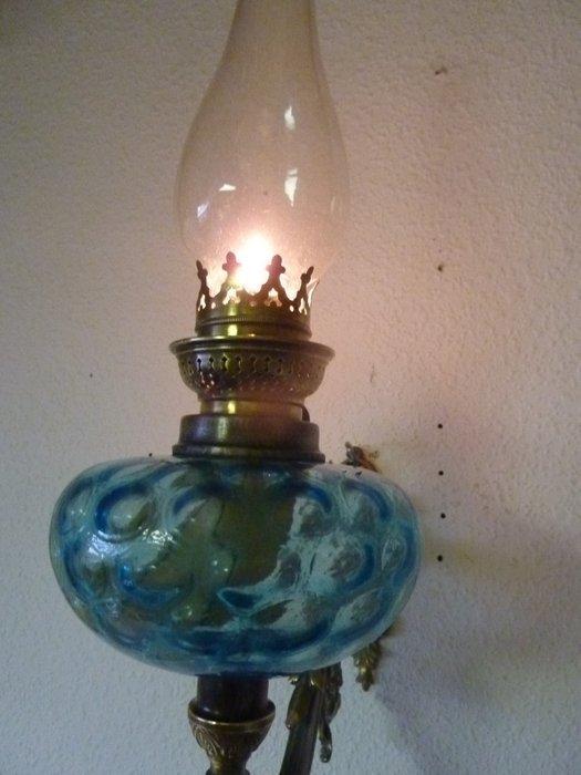 Lamp - Brons, Glas, Messing, Antiek en Kunst, Curiosa en Brocante