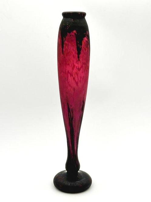 Daum Nancy - Vase - Verre - « Violet Marbled » - H. 39 cm, Antiek en Kunst, Antiek | Glaswerk en Kristal