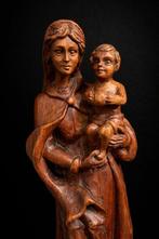 Beeld, Heilige Maria met kindje Jezus - 47.5 cm - Hout