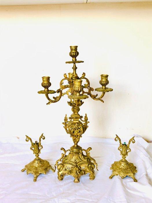 F.G - Ferdinand Gervais - Kandelaber (3) - Verguld brons -, Antiek en Kunst, Antiek | Overige Antiek