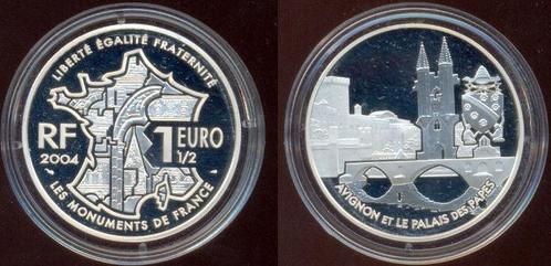 1,5 Euro, Avignon mit Palais des Papstes, zilver 2004 Fra..., Timbres & Monnaies, Monnaies | Europe | Monnaies euro, Envoi
