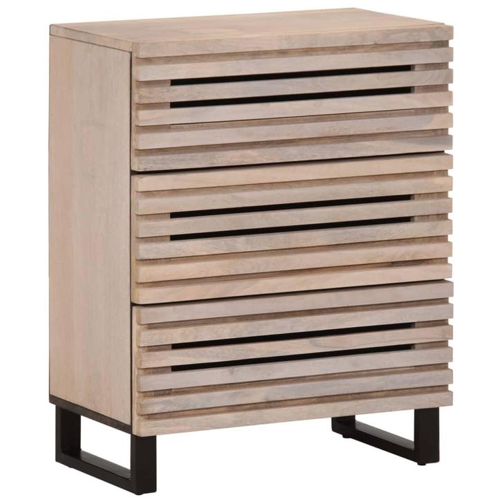 vidaXL Dressoir 60x34x75 cm massief mangohout wit, Huis en Inrichting, Kasten | Overige, Nieuw, Verzenden