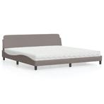 vidaXL Bed met matras Dover stof taupe 200x200 cm, Huis en Inrichting, Verzenden, Nieuw