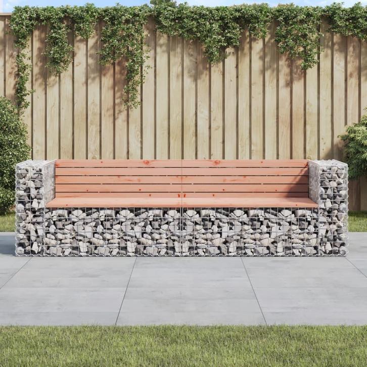 vidaXL Tuinbank schanskorfontwerp 244x71x65,5 cm massief, Tuin en Terras, Tuinsets en Loungesets, Nieuw, Verzenden