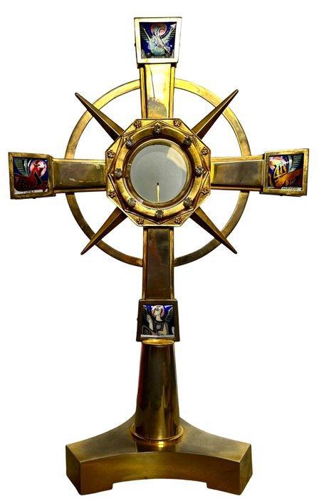 Monstrans - Emaille, Glas, Messing - 1990-2000 - 47 cm, Antiek en Kunst, Kunst | Niet-Westerse kunst