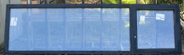 aluminium raam , chassis , venster 306 x 90 zwart ral 9005, Doe-het-zelf en Bouw, Raamkozijnen en Schuifdeuren, Inclusief glas