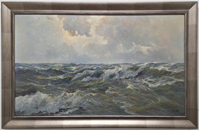 Meeuwis van Buuren (1902-1992) - Zeegezicht met meeuwen, Antiek en Kunst, Kunst | Schilderijen | Klassiek