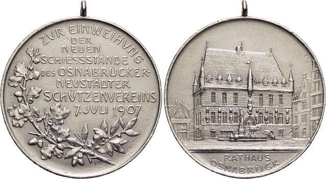 Ar-medaille 1907 Osnabrueck-stadt, Postzegels en Munten, Penningen en Medailles, Verzenden