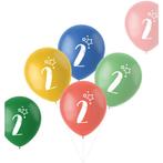 Ballonnen 2 Jaar Gekleurd 33cm 6st, Hobby en Vrije tijd, Feestartikelen, Nieuw, Verzenden