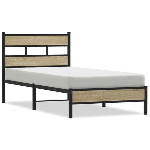 Bedframe 107x200 Sonoma Eiken | Retour Deal, Huis en Inrichting, Slaapkamer | Bedden, Overige maten, 200 cm, Bruin, Nieuw, Overige materialen