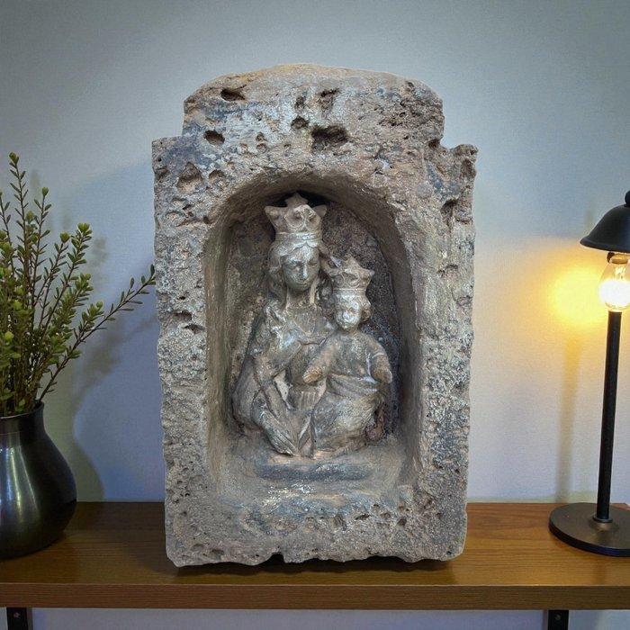 sculptuur, Cappella calcarea scavata a mano - 40 cm - kalk, Antiek en Kunst, Antiek | Boeken en Manuscripten