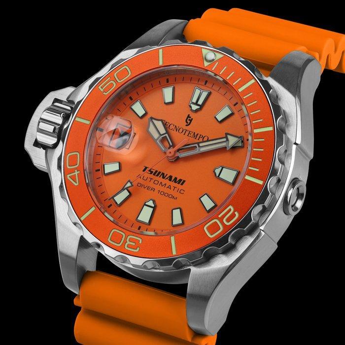Tecnotempo - Automatic Diver 1000M Tsunami - Limited, Handtassen en Accessoires, Horloges | Heren