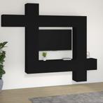 vidaXL 9-delige Tv-meubelset bewerkt hout zwart, Verzenden