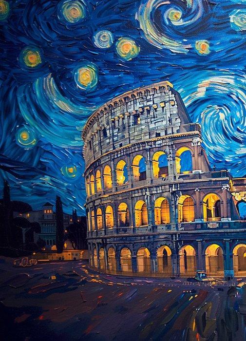 I_KONIQ - ROME - COLUSSEUM IN A STARRY NIGHT XXL, Antiquités & Art, Art | Objets design