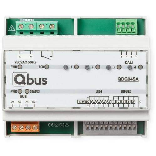 QDG04SA Qbus DIN-rail Stand-Alone Qbus Dali Groep Dimmer 4, Doe-het-zelf en Bouw, Overige Doe-Het-Zelf en Bouw, Ophalen of Verzenden