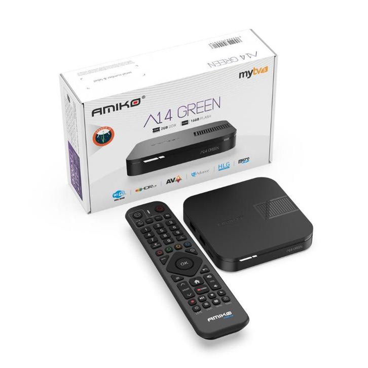 Amiko A14 Green Android IPTV Box, Telecommunicatie, Zenders en Ontvangers, Nieuw, Ophalen of Verzenden