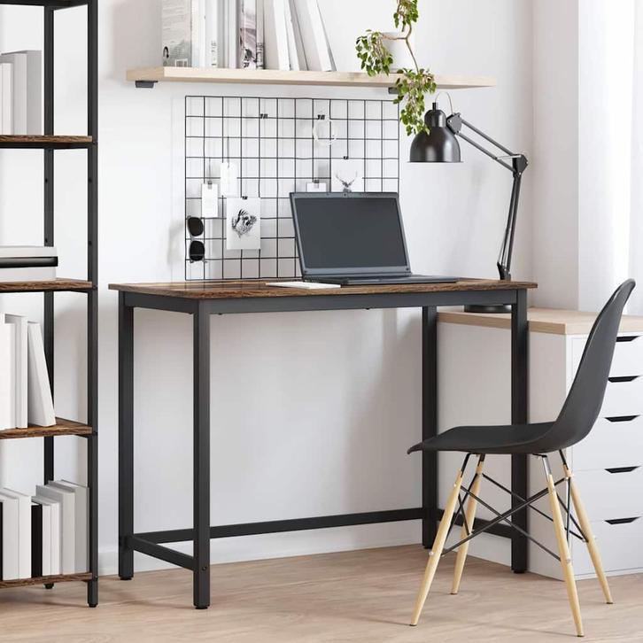 vidaXL Tafel Rook Eiken 80 x 50 x 76,5 cm Engineered hout en, Huis en Inrichting, Bureaus, Nieuw, Verzenden