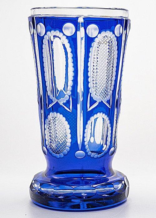 Meyrs Neffe Art Deco Faceted Multilayer Crystal Glass Vase, Antiek en Kunst, Antiek | Glaswerk en Kristal