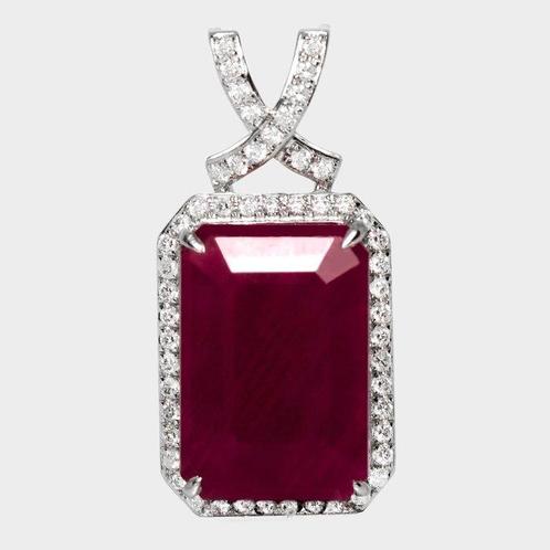 Zonder Minimumprijs - Hanger - 14 karaat Witgoud, 12,41 ct, Handtassen en Accessoires, Antieke sieraden