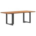 vidaXL Eettafel rechthoekig 220x90x74 cm massief eikenhout, Huis en Inrichting, Tafels | Eettafels, Verzenden, Nieuw