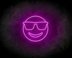 SUNGLASSES SMILEY neon sign - LED neon reclame bord, Verzenden