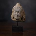 Gandhara Boeddha hoofd in graniet - 10 cm