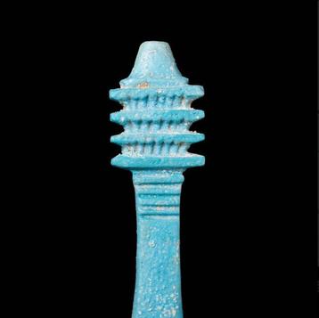Égypte ancienne Amulette sublime et géante en faïence bleue,