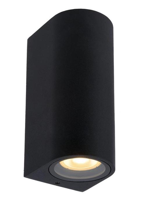 Lucide ZARO - Wandspot Buiten 2xGU10 IP44 Zwart, Tuin en Terras, Buitenverlichting, Nieuw, Aluminium, Netvoeding, Verzenden