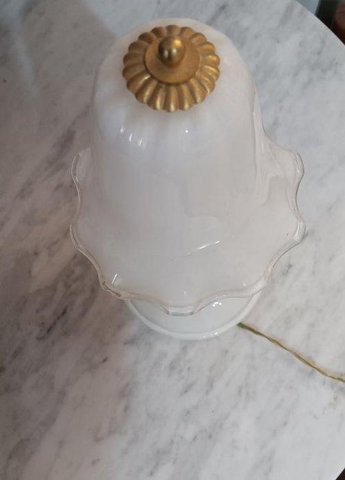 Nachtlampje - Murano glas wit melkachtig mondgeblazen, Antiek en Kunst, Curiosa en Brocante
