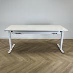 Haworth verstelbaar bureau vv kabelgoot  200x80 cm, wit, Huis en Inrichting, Bureaus, In hoogte verstelbaar, Gebruikt, Bureau