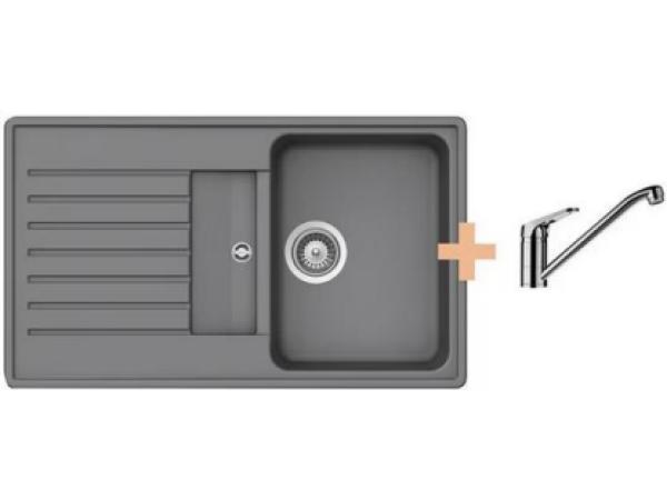 Veiling - Welltime Berlin Spoelbak (Grijs) + kraan (RVS), Huis en Inrichting, Keuken | Keukenelementen