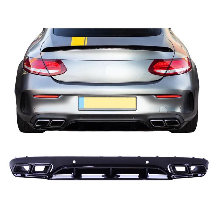 Diffuser for mercedes c coupe cabrio c205 a205 amg line doub, Auto-onderdelen, Carrosserie