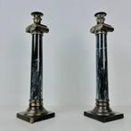 Chandelier Bougeoirs en marbre, colonne corinthienne, noir