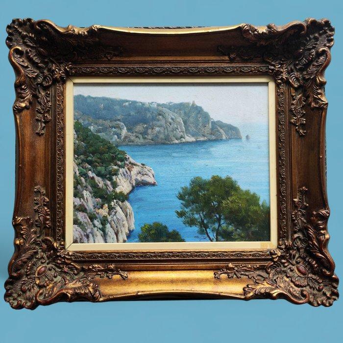 Juan Lluna Lerma (1933–2019) - Acantilado en Javea, Antiek en Kunst, Kunst | Schilderijen | Klassiek