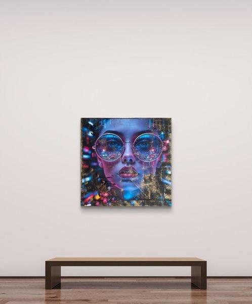Nicole Lubbers - Through Rose & Electric XL, Antiek en Kunst, Kunst | Schilderijen | Modern