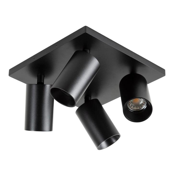 Spots opbouw Mila 4 Opbouwspot Zwart/Zwart Binnenverlichting, Huis en Inrichting, Lampen | Overige, Verzenden