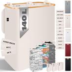 Wasmand 2 vakken - Met deksel - 140 Liter - Beige - KESSER®, Verzenden, Nieuw