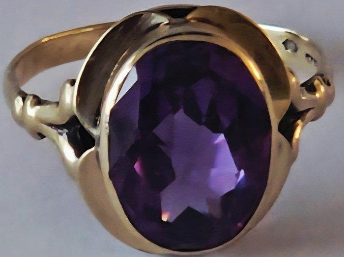 Zonder Minimumprijs - Cocktailring - 14 karaat Geel goud, Handtassen en Accessoires, Antieke sieraden